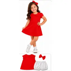 Fantasia Infantil Mônica – Vestido Vermelho com Lacinho