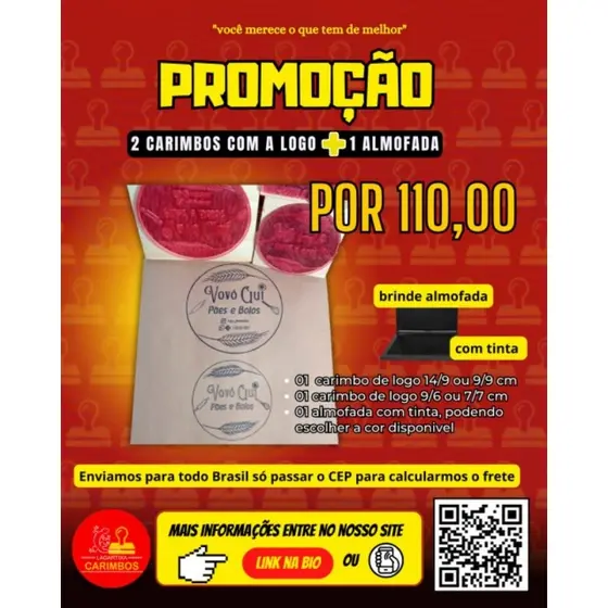 2Carimbo personalizados 110 reais