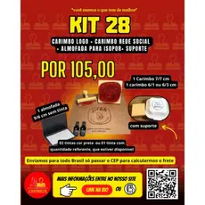 kit carimbos para isopor 7/7 cm + 6/1 cm + almofada sem tinta + 2 frasco de tinta ou 1 frasco equivalente