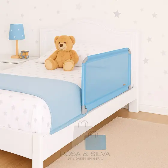 Grade de Cama Infantil Grade de Segurança e Proteção Grande Branca