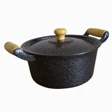 Panela De Alumínio Fundido Grosso Batido 1,2L Caçarola Pequena 16 Pegador Madeira
