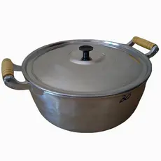 Panela Caçarola Grande de Alumínio Fundido Batido Grosso Polido nº26 28 ou 30