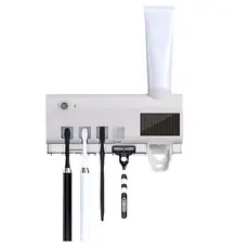 Aplicador Pasta de Dente Dispenser Porta Escovas Com Esterilizador UV