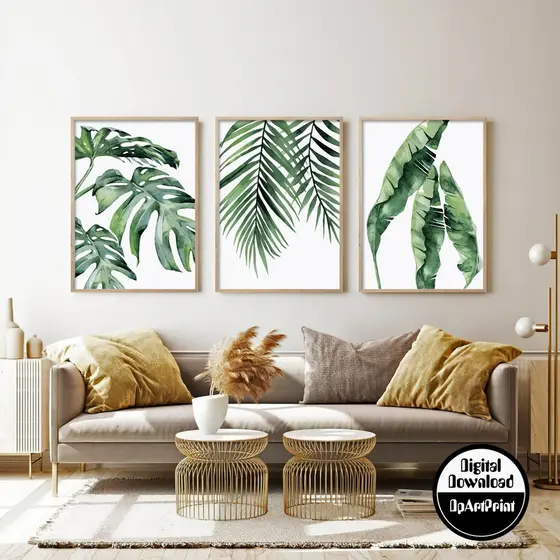 Quadros Decorativos Trio Kit 3 peças Grandes 90x60 ou 60x40 mais de 50 opções de imagens Quadro decorativo Sala Quadro decorativo Quarto Quadro decorativo Escritório Quadro decorativo Marmorizado Quadro decorativo abstrato Folhas arte quadro mosaico