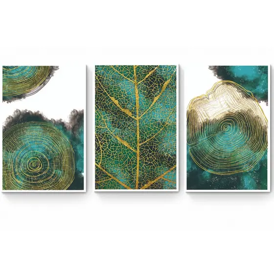 Quadros Decorativos Trio Kit 3 peças Grandes 90x60 ou 60x40 mais de 50 opções de imagens Quadro decorativo Sala Quadro decorativo Quarto Quadro decorativo Escritório Quadro decorativo Marmorizado Quadro decorativo abstrato Folhas arte quadro mosaico