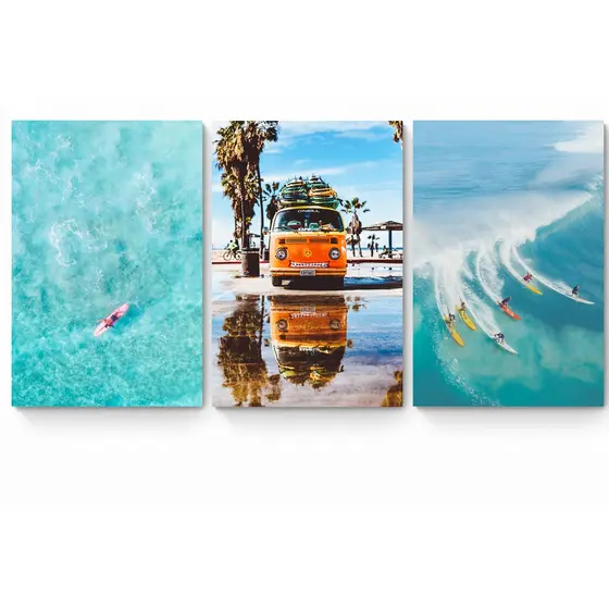 Quadros Decorativos Trio Kit 3 peças Praia surf Grandes 90x60 ou 60x40 mais de 50 opções de imagens Quadro decorativo Sala Quadro decorativo Quarto Quadro decorativo Escritório Quadro decorativo Marmorizado Quadro decorativo abstrato quadro mosaico