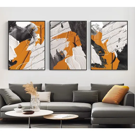 Quadros Decorativos Trio Kit 3 peças Grandes 90x60 ou 60x40 mais de 50 opções de imagens Quadro decorativo Sala Quadro decorativo Quarto Quadro decorativo Escritório Quadro decorativo Marmorizado Quadro decorativo abstrato Folhas arte quadro mosaico