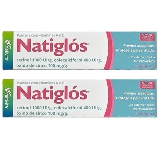 Natiglos pomada prevenção e tratamento assadura 45g kit 2un