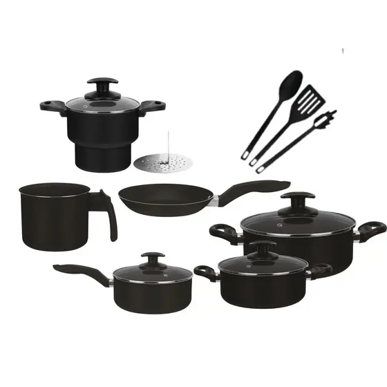 Conjunto Panela Caçarolas Antiaderente 9 pecas com cuscuzeira diverso
