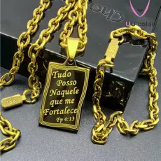 Joia Masculina com Propósito – Corrente e Pulseira em Inox 316L com Fé e Estilo