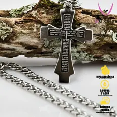 Colar de prata masculino Ternos elegantes para homens colar e pulseira de prata com pingente de cruz