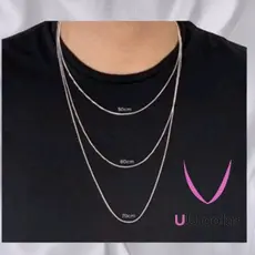 Conjunto Prata Fina Corrente Banhada e Pulseira Prateada para Homens 60 a 70cm - 4mm de Puro Estilo
