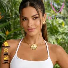 ✨ Tendência de Verão: Colar e Brincos de Concha Orgânica Banhados a Ouro 18K