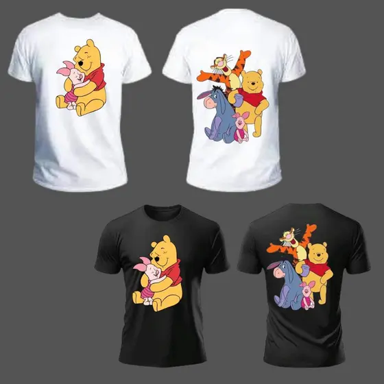 Camiseta Ursinho Pooh • Estampa Fofa e Confortável • Unissex • 100% Algodão