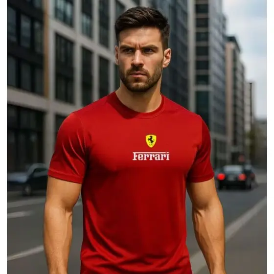 CAMISETA DRY FIT ESTAMPA FERRARI 01 - Qualidade Premium | Entrega Rápida | Frete Grátis
