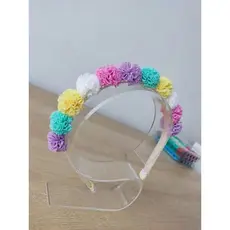 Tiara Arco com pompom colorido | Tiara menina | Tiara infantil