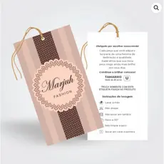 Etiqueta Personalizada - Tags Frente e Verso Colorido ou Verso Preto e Branco Personalizadas Roupas - 1000 unds