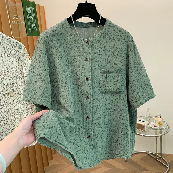 Oladivi Plus Size Moda Impressão Camisas Femininas Manga Curta Casual Solto Blusas De Grandes Dimensões Verão Novo Topo
