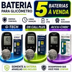 Cartela 5 Bateria Cr2032 3v Para Aparelho Glicemia Diabetes
