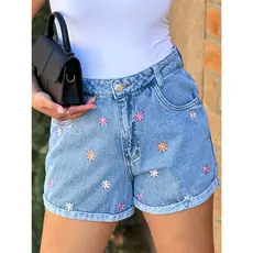 Coolestfeminina 9046 9048 8326 8260 8261 8227short Jeans bordado feminina jeans casual cintuta alta