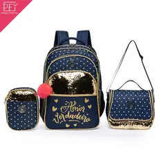Kit Mochila Escolar Infantil Feminina Volta às Aulas Lancheira Térmica Estojo Original School Backpack