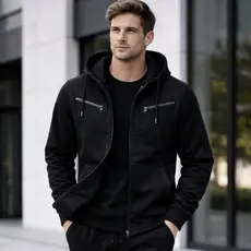 Blusa De Moletom Masculino Com Capuz Casaco Aberto Agasalho De frio Com Ziper Ramazzoni