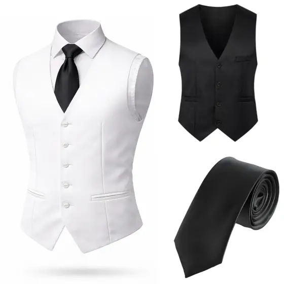 Kit Colete Social Slim Masculino + Gravata Social Luxo - Pronta entrega