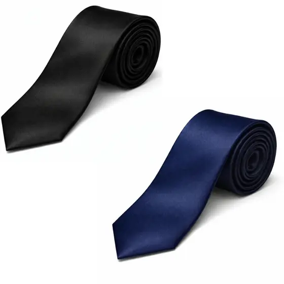 Kit 2 Gravatas Social Slim Masculina P/ Ternos, Presente - Modelo Luxo