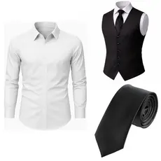 KIT CAMISA SOCIAL + GRAVATA SLIM + COLETE OXFORD PREMIUM - MEGA OFERTA