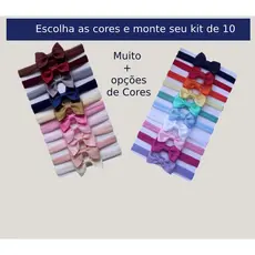 Monte seu Kit de 10 Faixinhas Lacinhos Para Bebê Recem Nascido