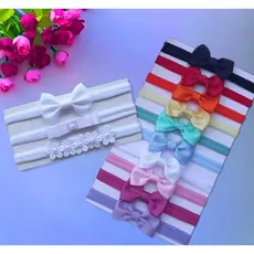 Kit com 10 + kit de 3 faixinhas brancas de laços para bebê RN.