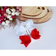 Kit Laço Boutique Luxo Branco e Vermelho  2 unidades