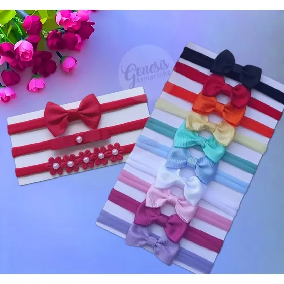 Kit 10 + kit de 03 Unidades Faixinhas Vermelha de Laços Para Bebê RN  bêbe