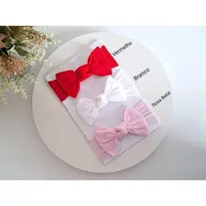 Kit 3 Laços Saída Maternidade Menina Moda Infantil Conjunto Faixinhas de Bebê Super Macio