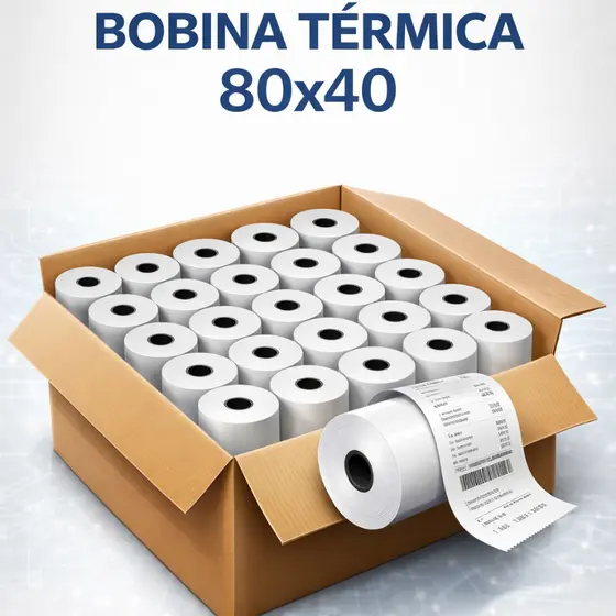 Bobina Térmica 80x40 Branca 30 Unidades Para Impressora Nota Fiscal PDV Não apaga  - TucBrilha