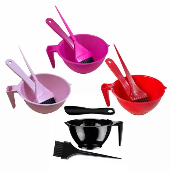 Kit Profissional para Coloração Tigela, Pincel e Espátula para Tintura de Cabelo