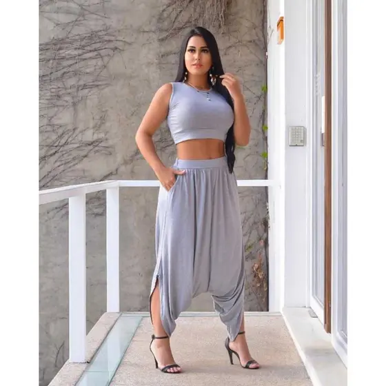 Conjunto Feminino Blusa E Calça Saruel