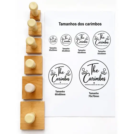Carimbo de Madeira Personalizado / Logo. Nome, Artesanato. Embalagens e Papel Kraft