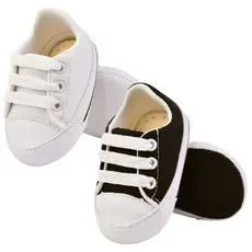 Kit com 2 Pares de Starzinho Unissex Para Bebê Cores Branco e Preto 100% Loja da Fábrica