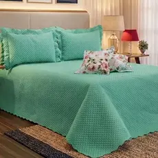 SOLTEIRO CASAL QUEEN Cobre Leito FLORENCE 05 Peças - Colcha Premium Exclusiva Micropercal 400 Fios