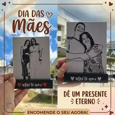 Foto quadro + base escrito "mãe te amo" presente dia das mães