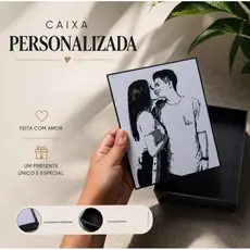 Caixa personalizada com foto ou frase, presente dia dos namorados, dia das mães