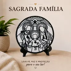 Quadro decorativo Sagrada Família 10cm e 15cm, decoração religiosa