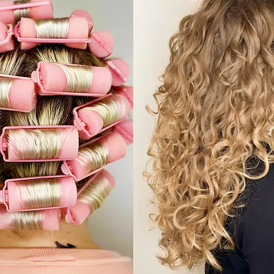 Kit 8 BOB  Modelador de Cabelo em Esponja Comprimento 7cm Diâmetro 3cm DIY Pink, Não prende o cabelo, Simples