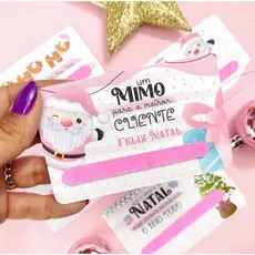Card mini lixa Natal - Porta mini lixa Natal- Lixa Natal- Lembrancinhas Natal- Mimos clientes- manicure