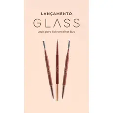 HB526 Glass Lápis De Sobrancelha Duo Linha Ruby Rose Ponta Fina Alta Precisão 2x1