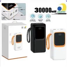 Power Bank 30000mAh PD 66W Carregador Portátil Carregamento Rápido Bateria Externa Universal Para Celular Tablet iPhone 