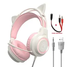Fone De Ouvido Para Jogos RGB USB + 3.5MM PC Gamer Com Fio Cancelamento De Ruído Do Microfone Portátil PS4 PS5