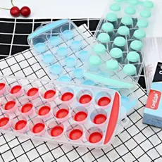 Forma De Gelo 18 Cubos Redondo Com Fundo Flexível Multiuso Universal Silicone
