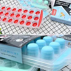 Forma De Gelo Silicone Redondo Com Fundo Flexível Top Útil 18 CAVIDADES